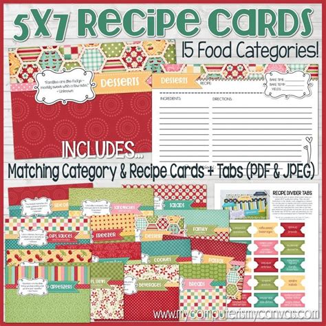 recipe box dividers categories